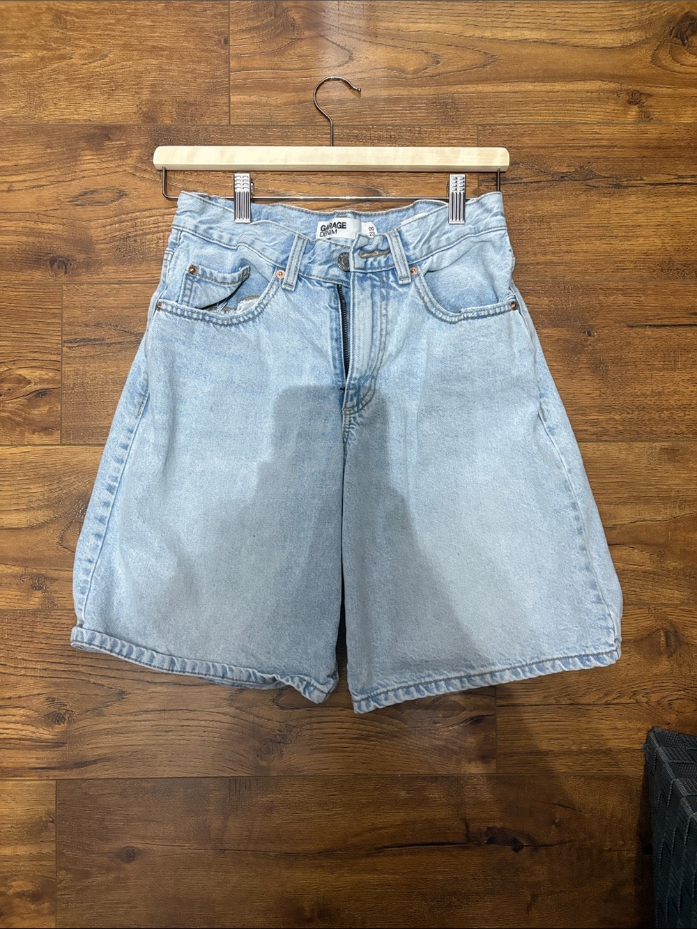 Garage Light Wash Blue Denim Bermuda Shorts